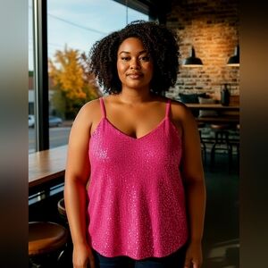 Torrid Fuchsia Sequin Camisole Size 1